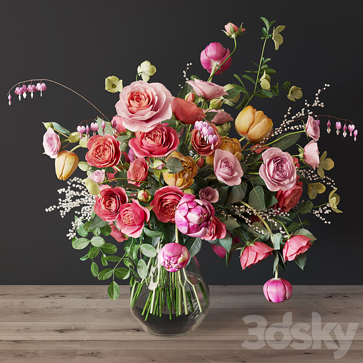 Bouquet of roses 3DS Max - thumbnail 1