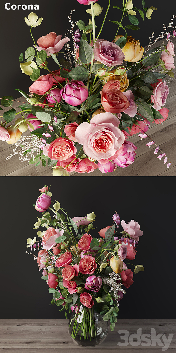 Bouquet of roses 3DS Max - thumbnail 2