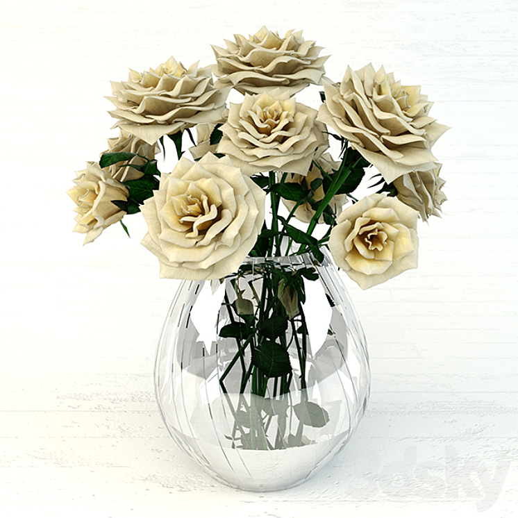 Bouquet of roses 3DS Max - thumbnail 1