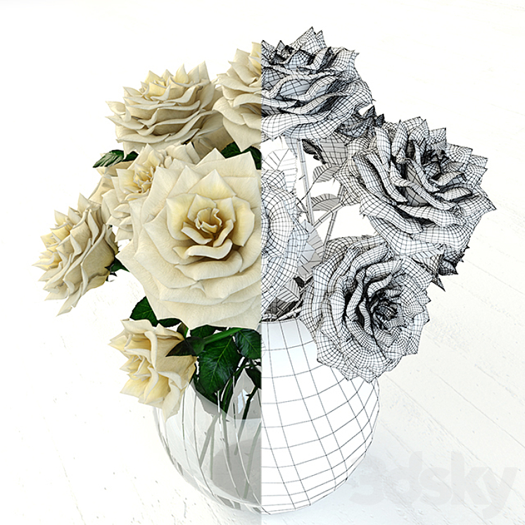 Bouquet of roses 3DS Max - thumbnail 2