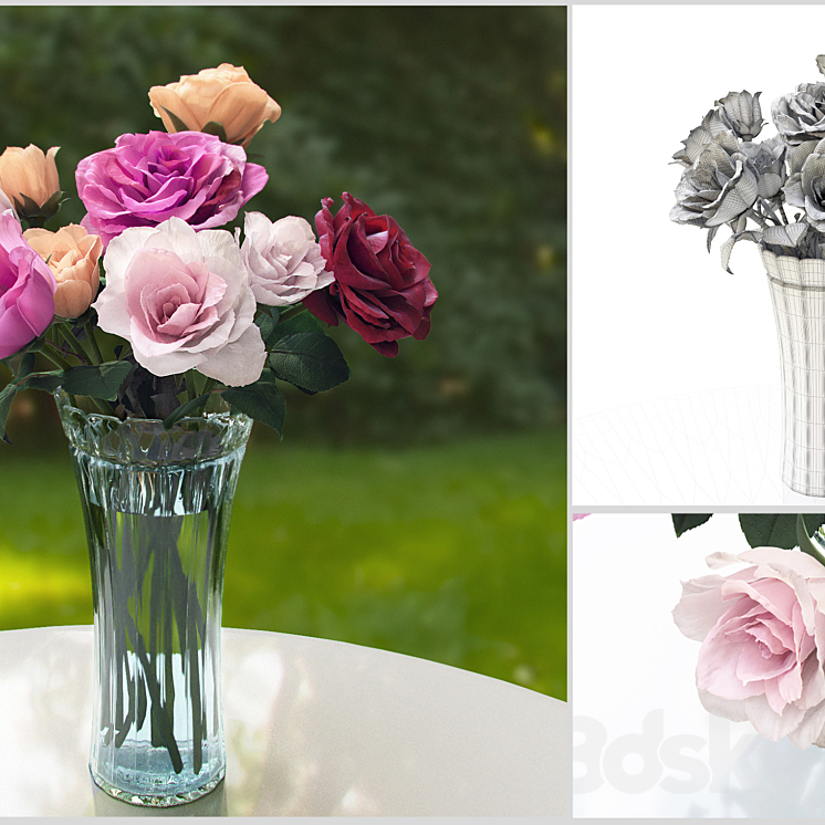 Bouquet of roses 3DS Max - thumbnail 2