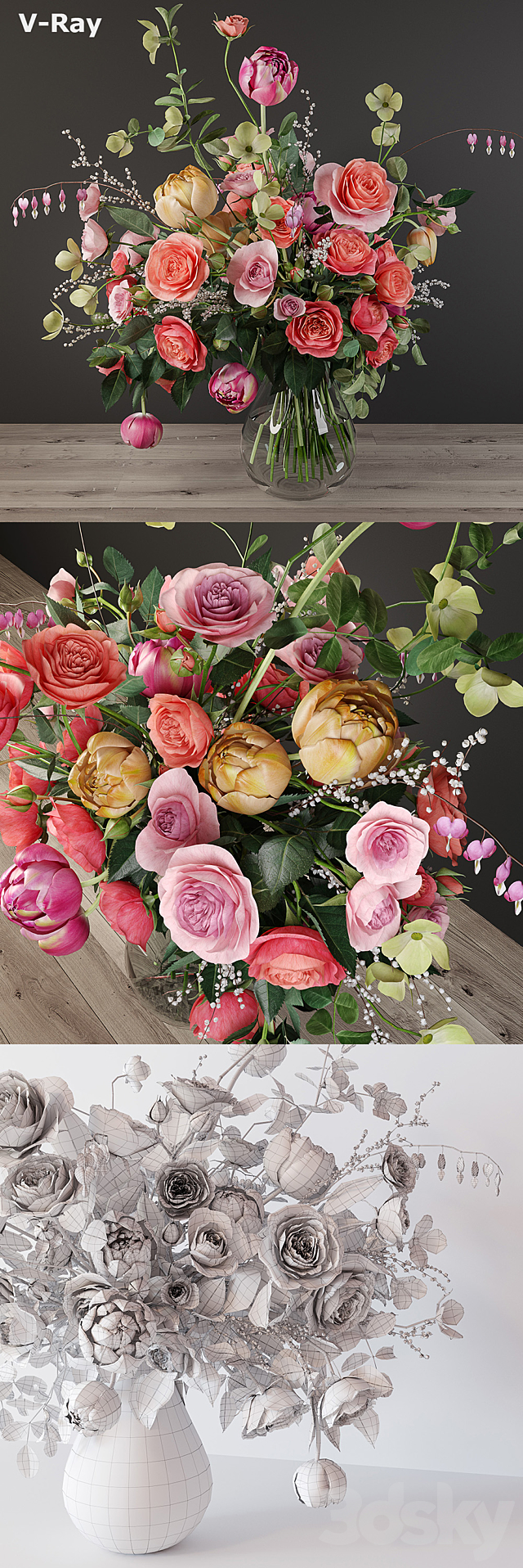 Bouquet of roses 3DSMax File - thumbnail 3