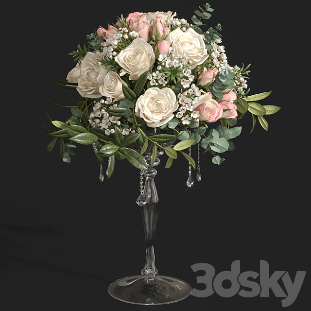 Bouquet of roses and wax. 3DSMax File - thumbnail 1