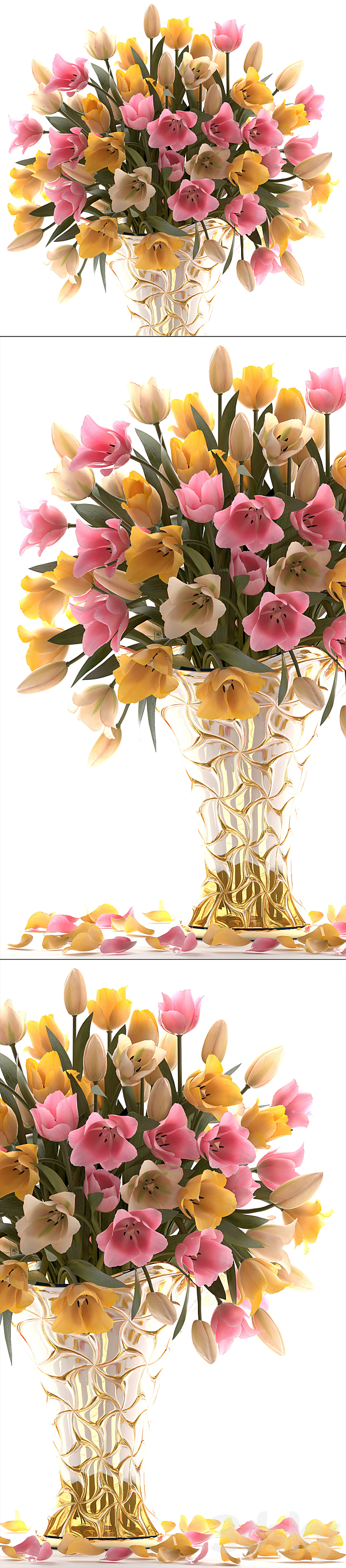 Bouquet of tulips 23. Tulips. yellow flowers. vase. decor 3DSMax File - thumbnail 2