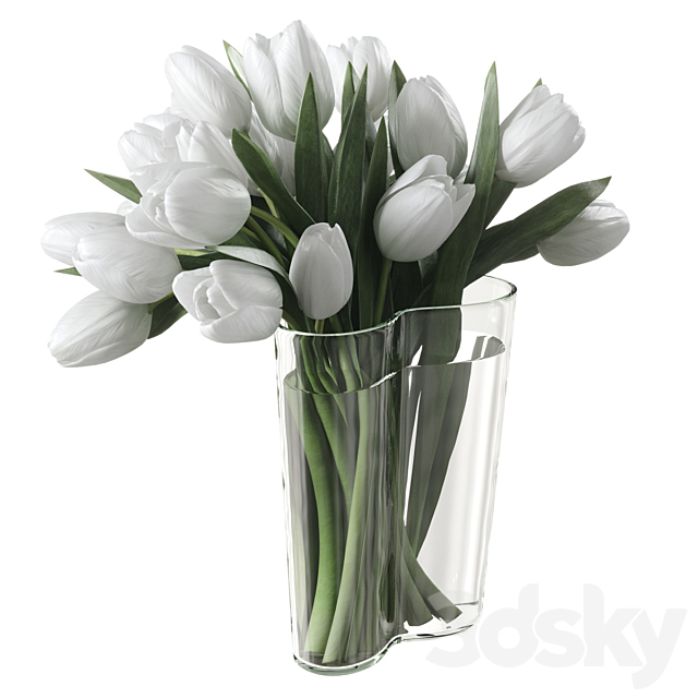 Bouquet of tulips 3DS Max Model - thumbnail 2