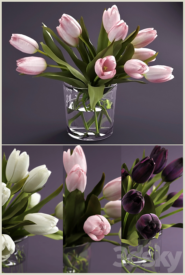 Bouquet of tulips 3DSMax File - thumbnail 1