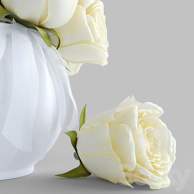 Bouquet of white roses 3DSMax File - thumbnail 2