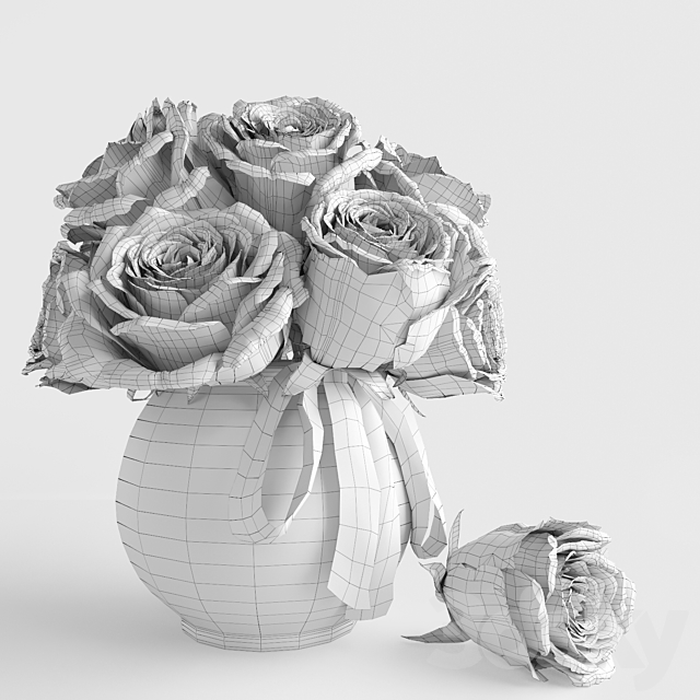 Bouquet of white roses 3DSMax File - thumbnail 3