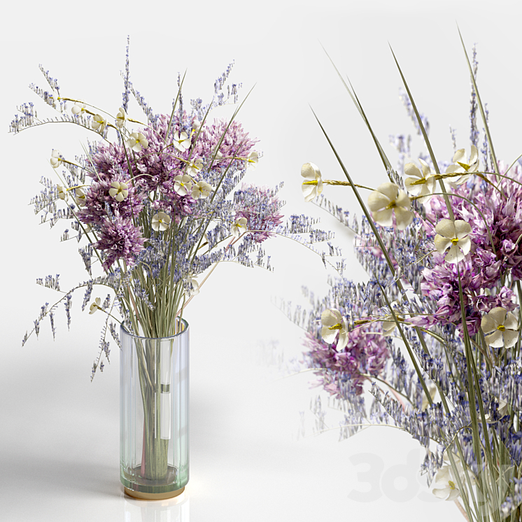 Bouquet of wild flowers 3DS Max Model - thumbnail 1