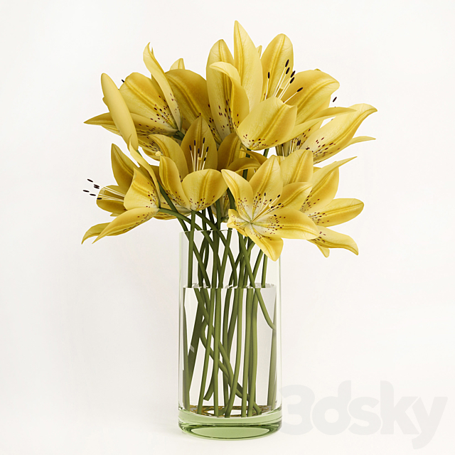 Bouquet of yellow lilies 3DSMax File - thumbnail 1