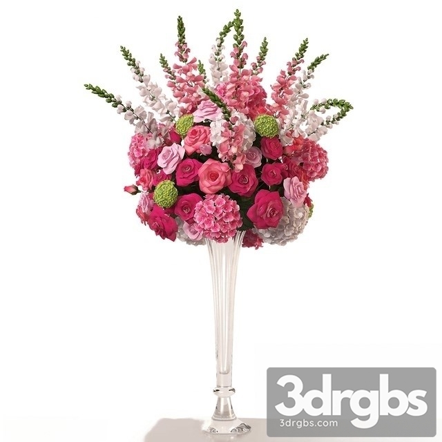 Bouquet Rose Vase 3dsmax Download - thumbnail 1