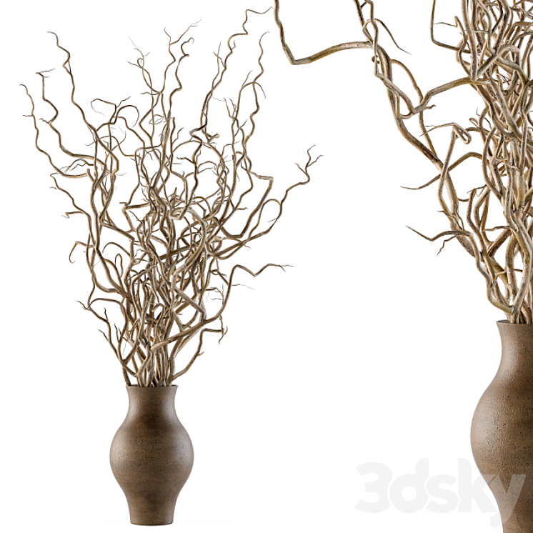 Bouquet Set 19 – Dried twisted branches 3DS Max Model - thumbnail 3