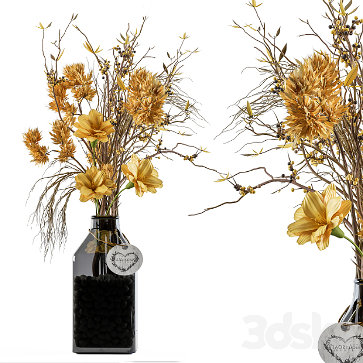 Bouquet set yellow 3DS Max - thumbnail 1