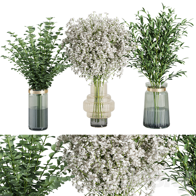 Bouquet Vase Set1 3ds Max - thumbnail 1