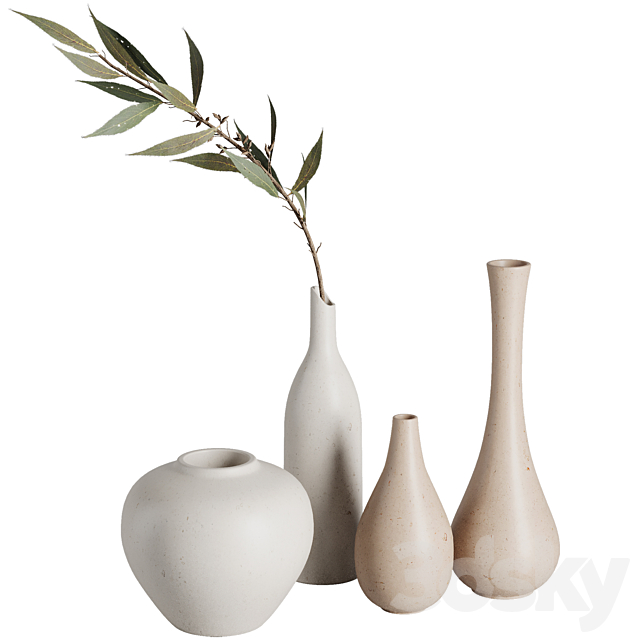 Bouquet vase Set47 3ds Max - thumbnail 2