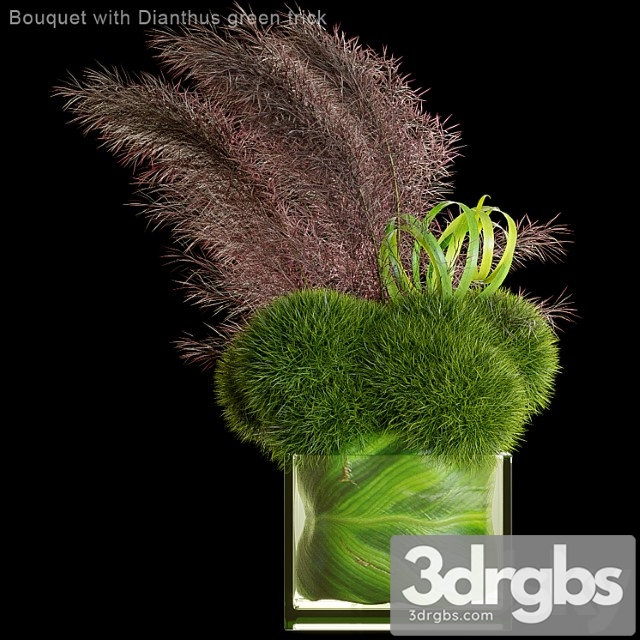 Bouquet with dianthus green trick - thumbnail 1