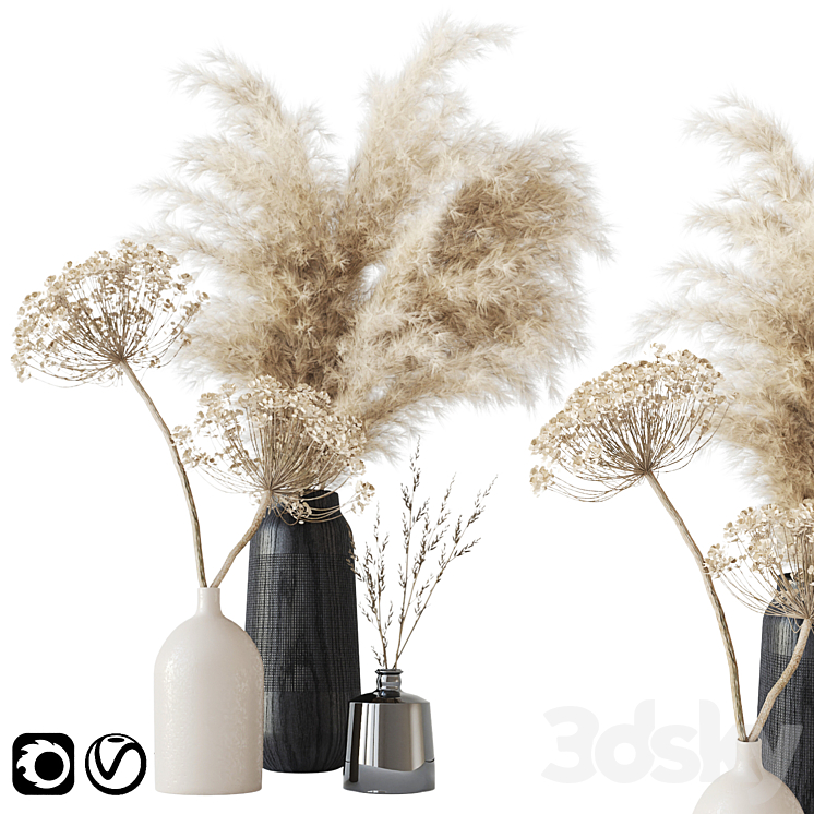 Bouquet with dry composition 3DS Max - thumbnail 1