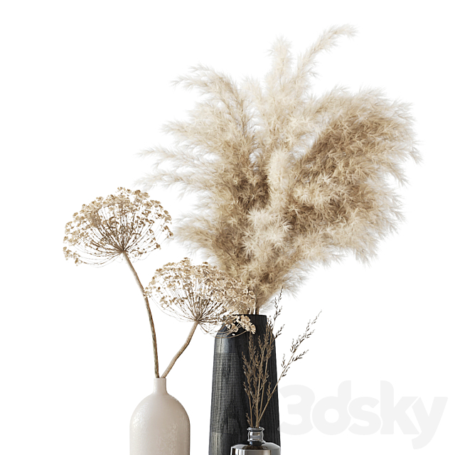 Bouquet with dry composition 3DS Max Model - thumbnail 2