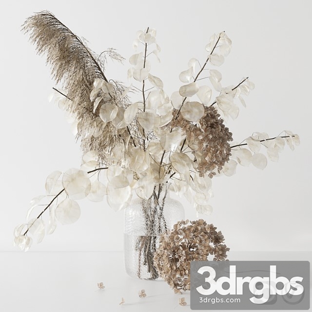 Bouquet with lunaria, pampas grass and hydragea - thumbnail 1