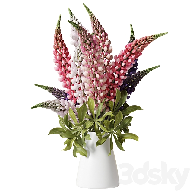 Bouquet with lupins 3ds Max - thumbnail 1