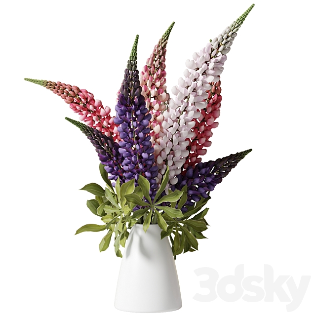 Bouquet with lupins 3ds Max - thumbnail 2