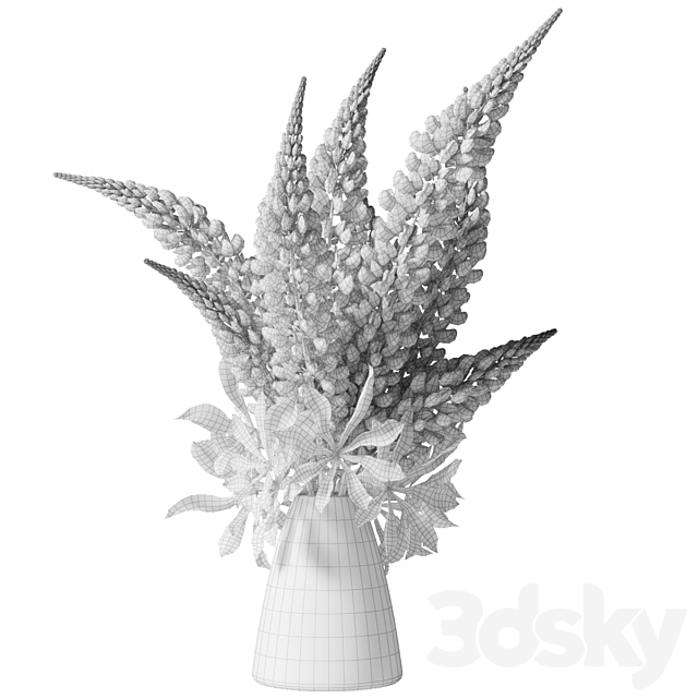 Bouquet with lupins 3ds Max - thumbnail 3