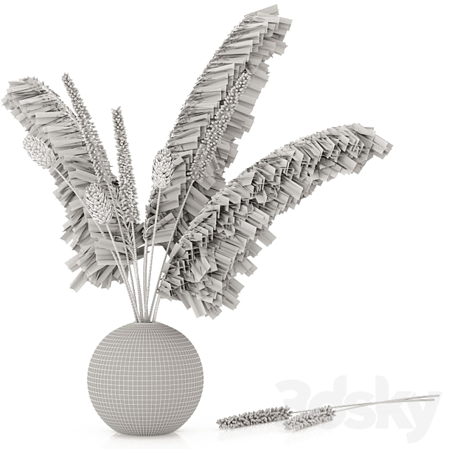 Bouquet with pampas grass and dry plants 3DSMax File - thumbnail 3