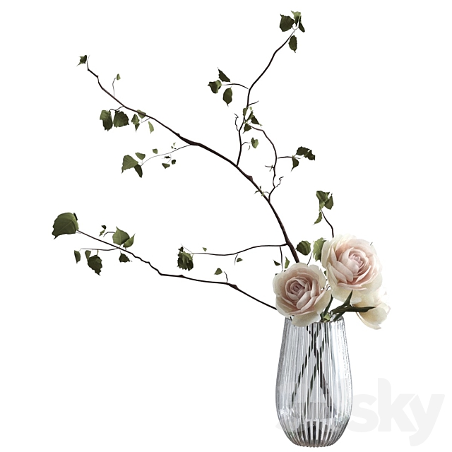 Bouquet with peonies 3DSMax File - thumbnail 1