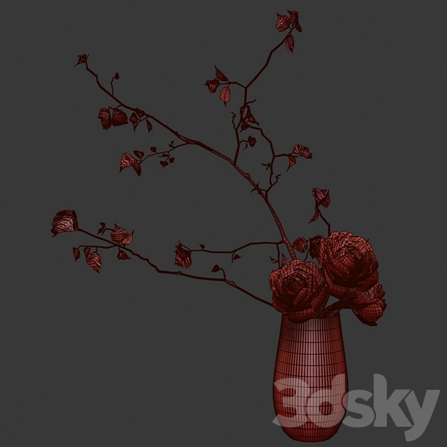 Bouquet with peonies 3DSMax File - thumbnail 5