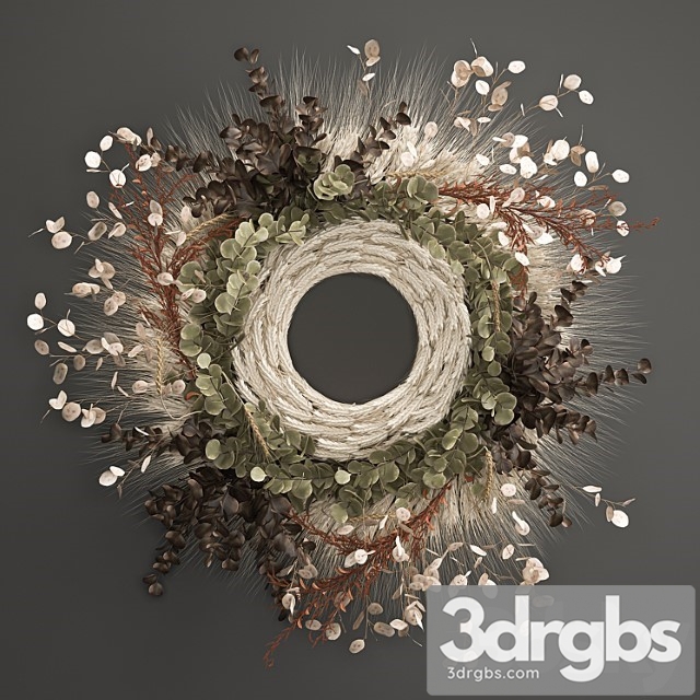 Bouquet Wreath Wall Decor Made of Wheat Dried Flower Lunar 220 3dsmax Download - thumbnail 1