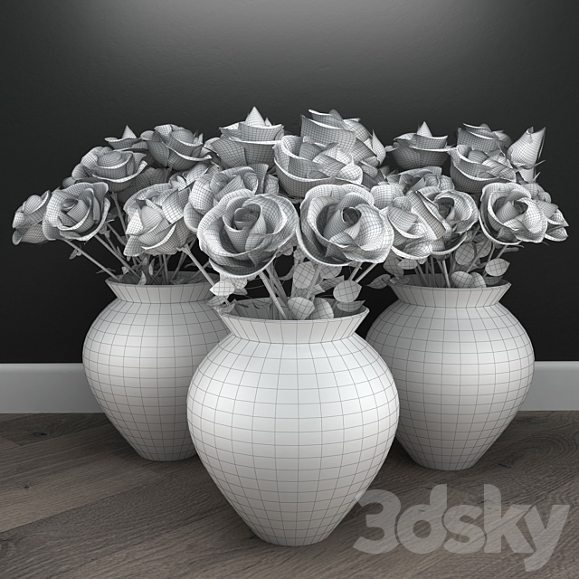 Bouquets of roses 3DS Max Model - thumbnail 2