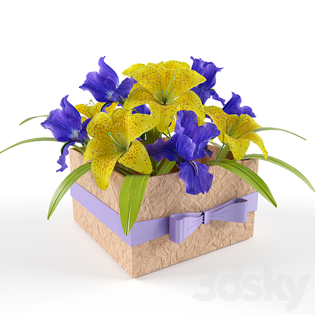 Box with flowers 3DSMax File - thumbnail 1