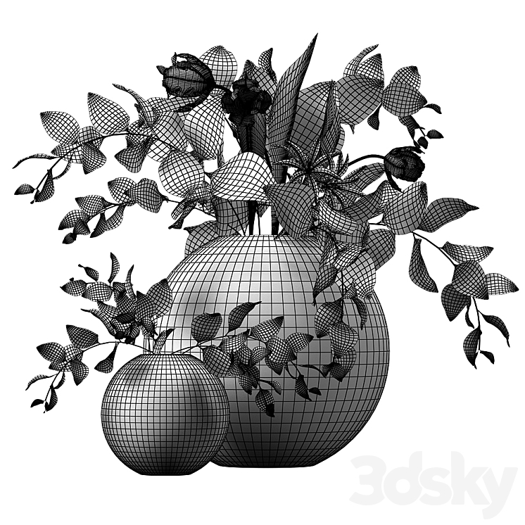 Branch flowers 3DS Max - thumbnail 2