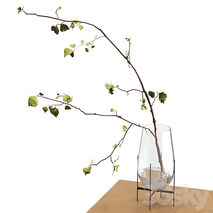 branch in a vase 3DS Max Model - thumbnail 1