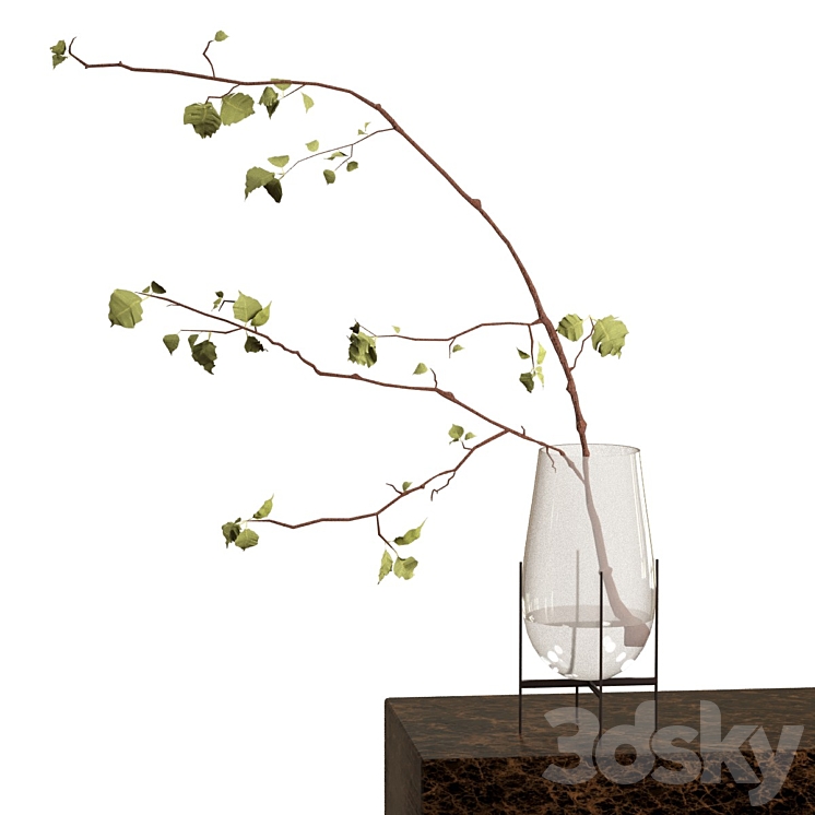 Branch in a vase 3DS Max Model - thumbnail 1