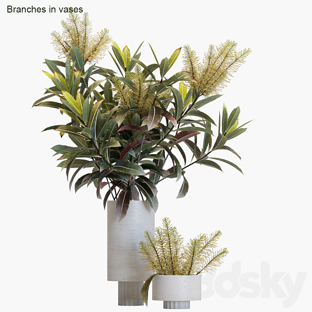 Branches in vases # 12 3DSMax File - thumbnail 1