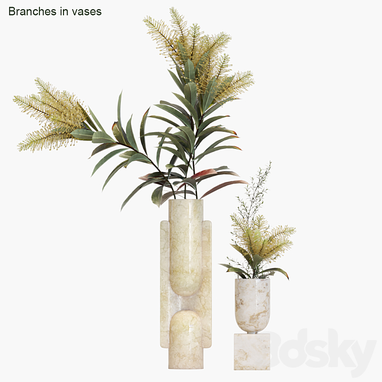 Branches in vases 15 3DS Max Model - thumbnail 3