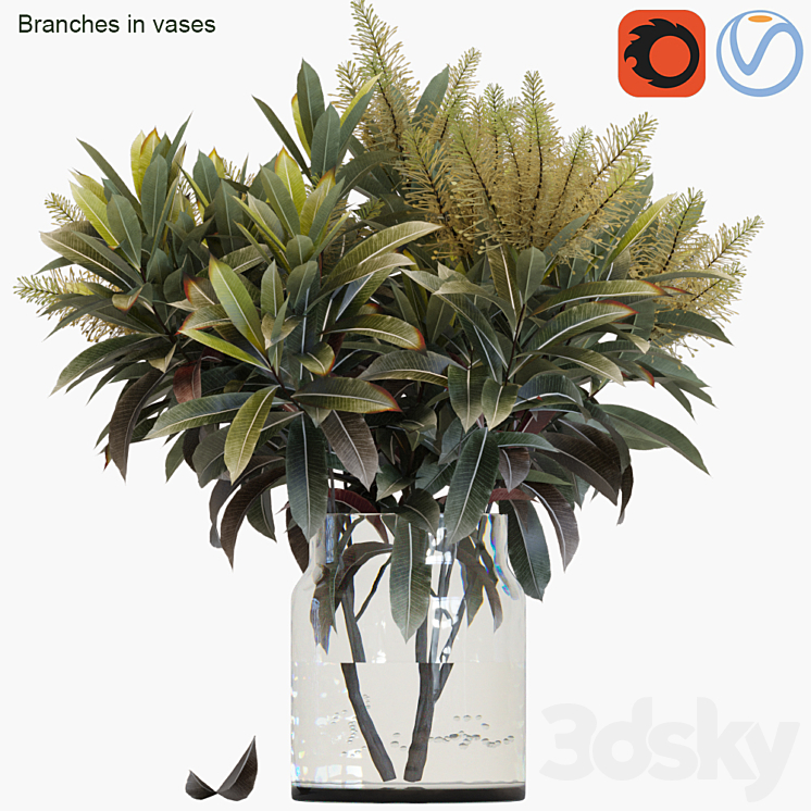 Branches in vases 25 3DS Max Model - thumbnail 3