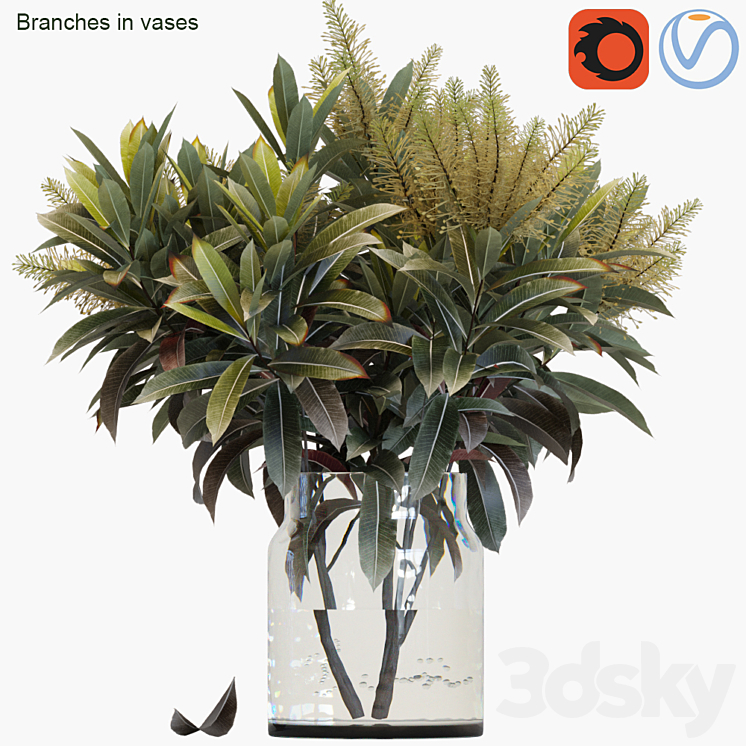 Branches in vases 25 3DS Max - thumbnail 1