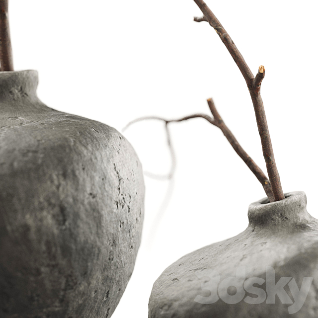 Branches in vases 3DS Max Model - thumbnail 4