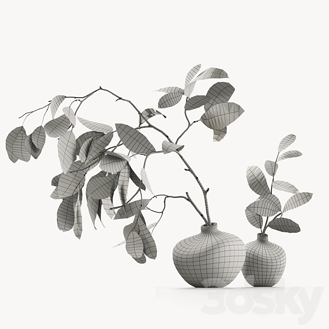 Branches in vases 3DS Max Model - thumbnail 5