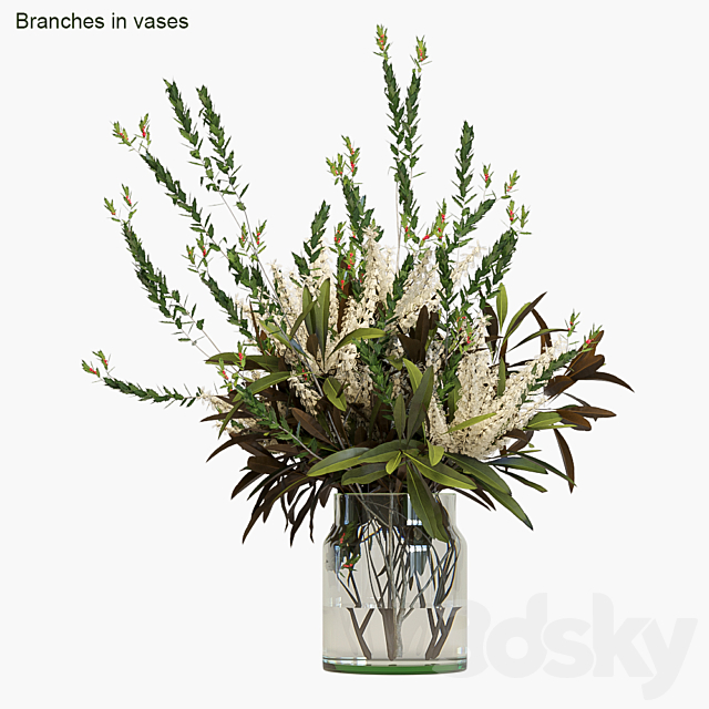 Branches in vases # 4 3DSMax File - thumbnail 1