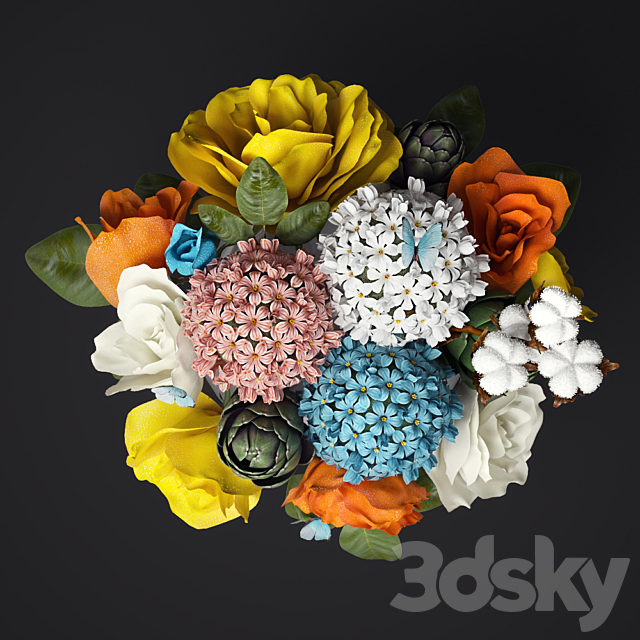 Bright bouquet 3ds Max - thumbnail 2