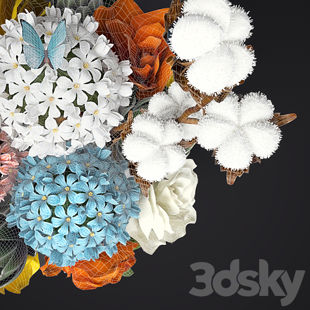 Bright bouquet 3ds Max - thumbnail 3