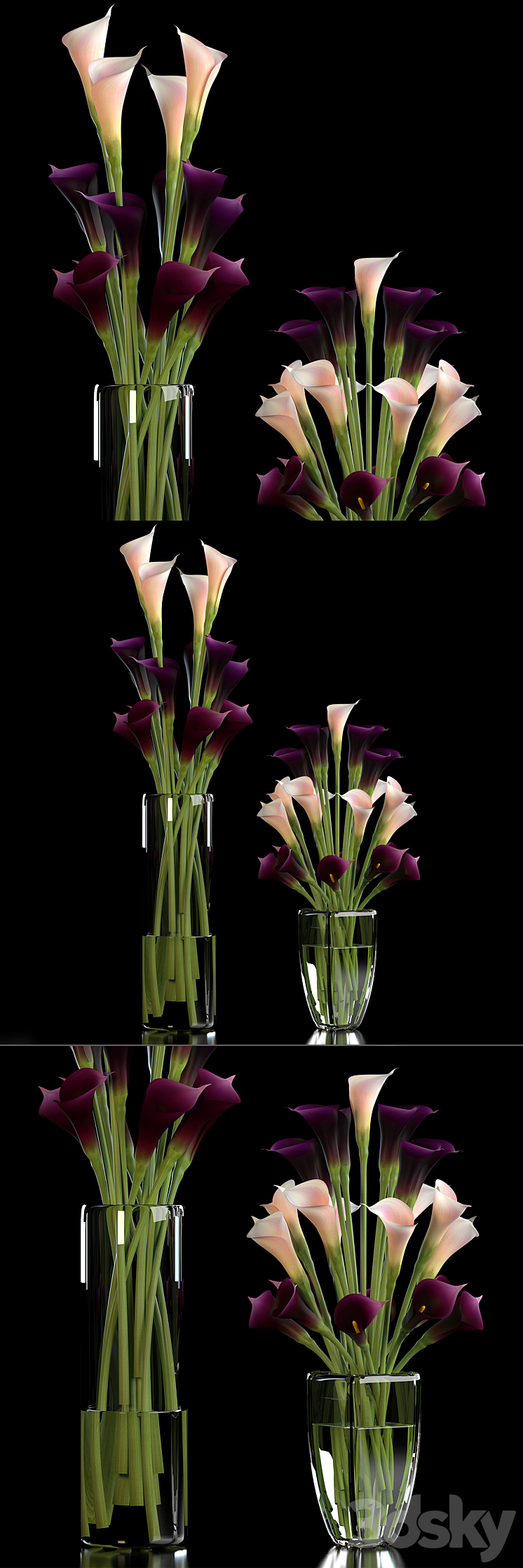 CALLA LILLY PURPLE 3DS Max - thumbnail 1