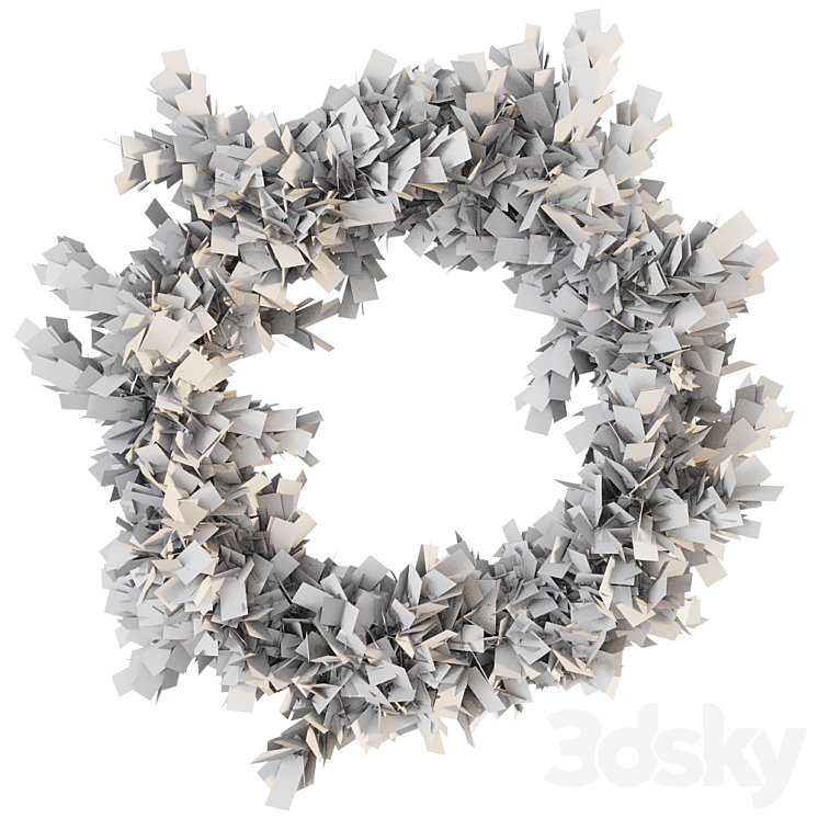 Christmas wreath of coniferous branches 3DS Max - thumbnail 2