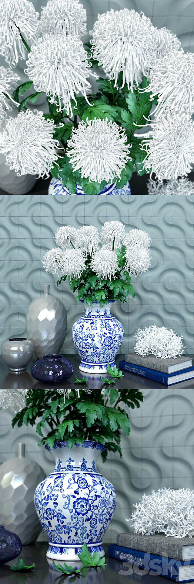 Chrysanthemum curly 3ds Max - thumbnail 1