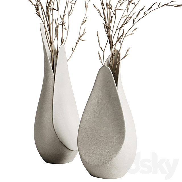 Coals vase from Corner design with branches 3DS Max Model - thumbnail 2