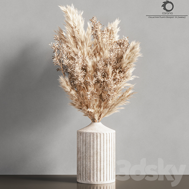 Collaction_Plants_Bouquet_16_(pampas)corona 3ds Max - thumbnail 3