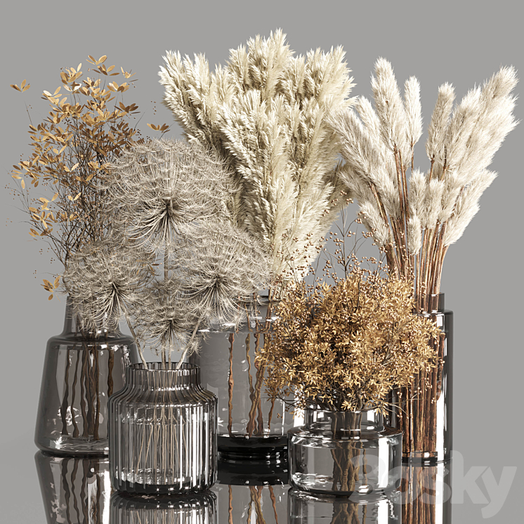 Collection Dry Plants Bouquet Indoor 02 3DS Max Model - thumbnail 3